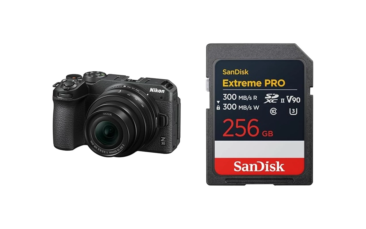 Nikon Z30 16-50 VR レンズキット + SanDisk 256GB UHS-II V90 セット
